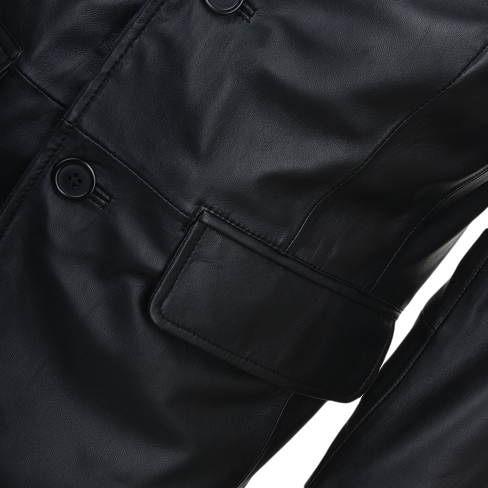 Men's Black Sheep Leather Blazer Jacket