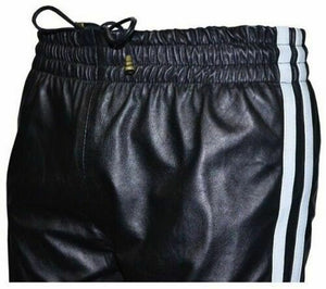 Pantalon de jogging en cuir véritable pour hommes