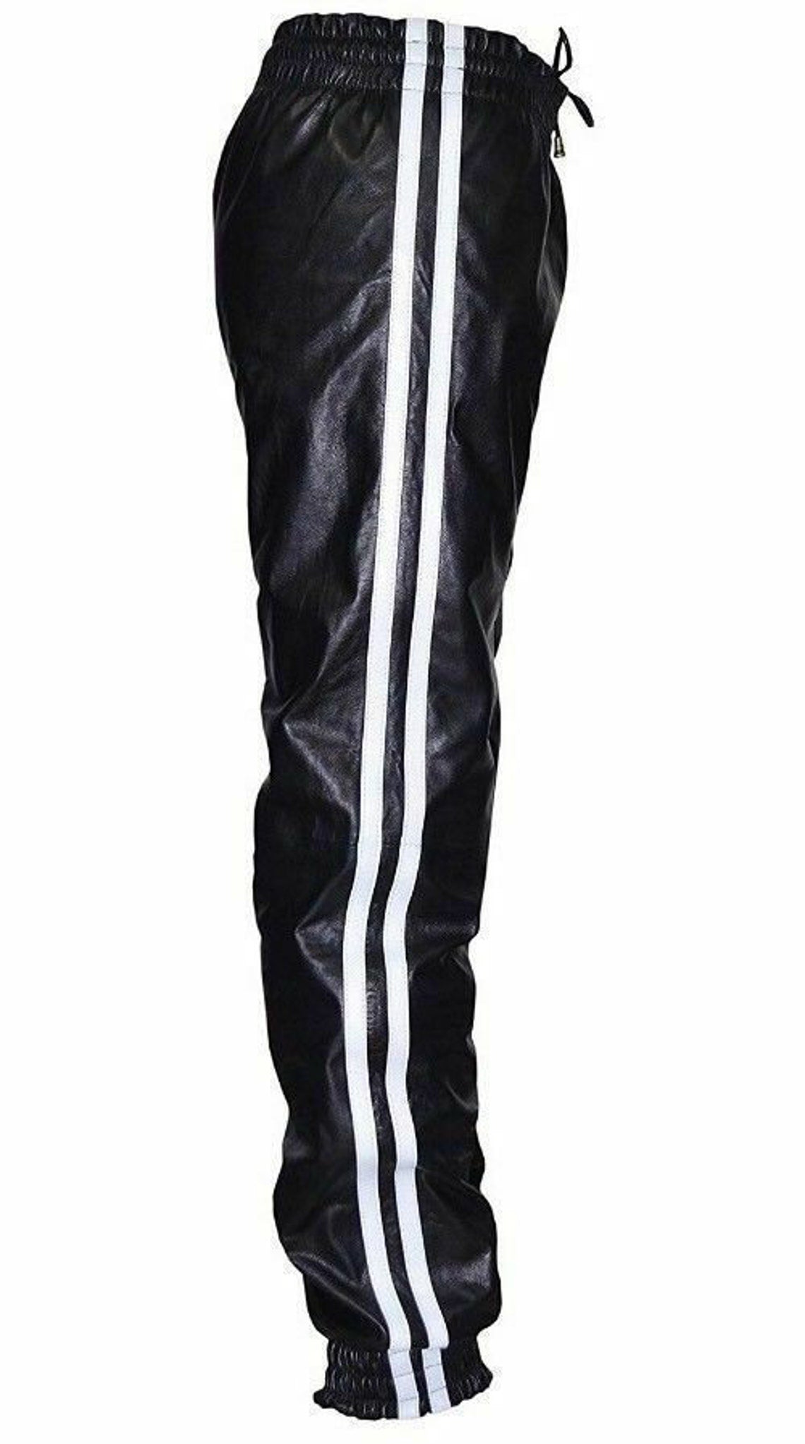 Pantalon de jogging en cuir véritable pour hommes