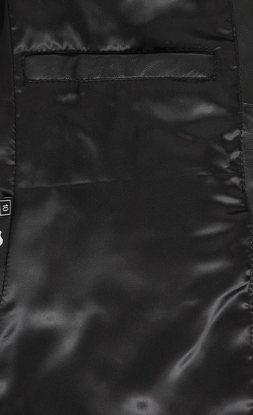 Damen schwarze echte Lederjacke