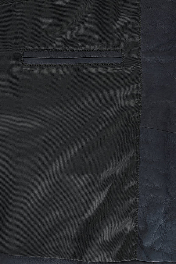 Damen schwarze echte Lederjacke