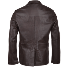 Afbeelding in Gallery-weergave laden, Men&#39;s Dark Brown Sheep Leather Blazer Jacket
