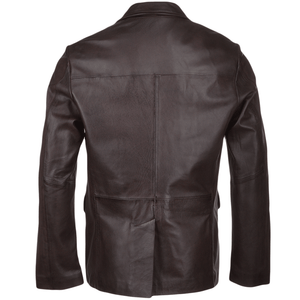 Men's Dark Brown Sheep Leather Blazer Jacket