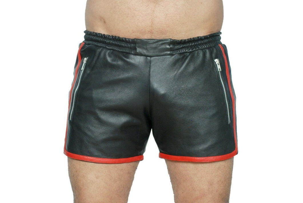 Men's Genuine lamb leather shorts