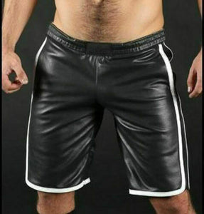 Men's Black Real Lambs Leather Shorts