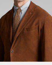 Cargar imagen en el visor de la galería, Men&#39;s Brown Suede Coat
