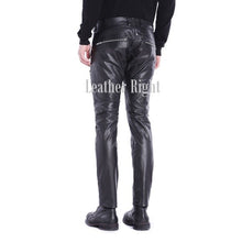 Cargar imagen en el visor de la galería, Men&#39;s Genuine Leather slim fit Biker pants
