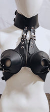 Cargar imagen en el visor de la galería, Leather bra breast harness fetish leather bikini
