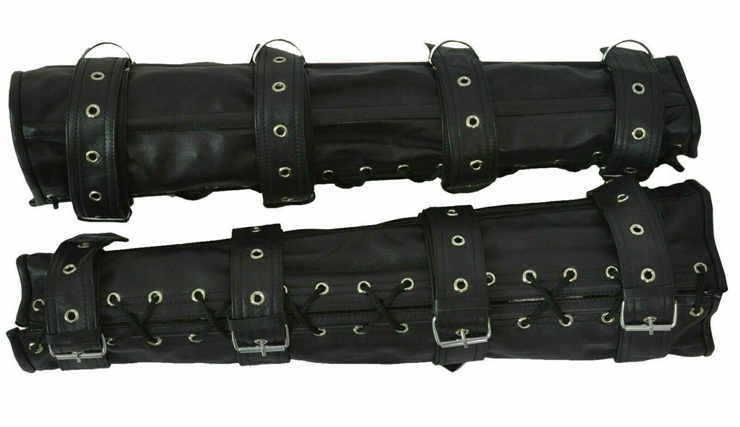 Robuste Bondage-Arm- und Beinbinder aus echtem Leder mit Stahlknochen