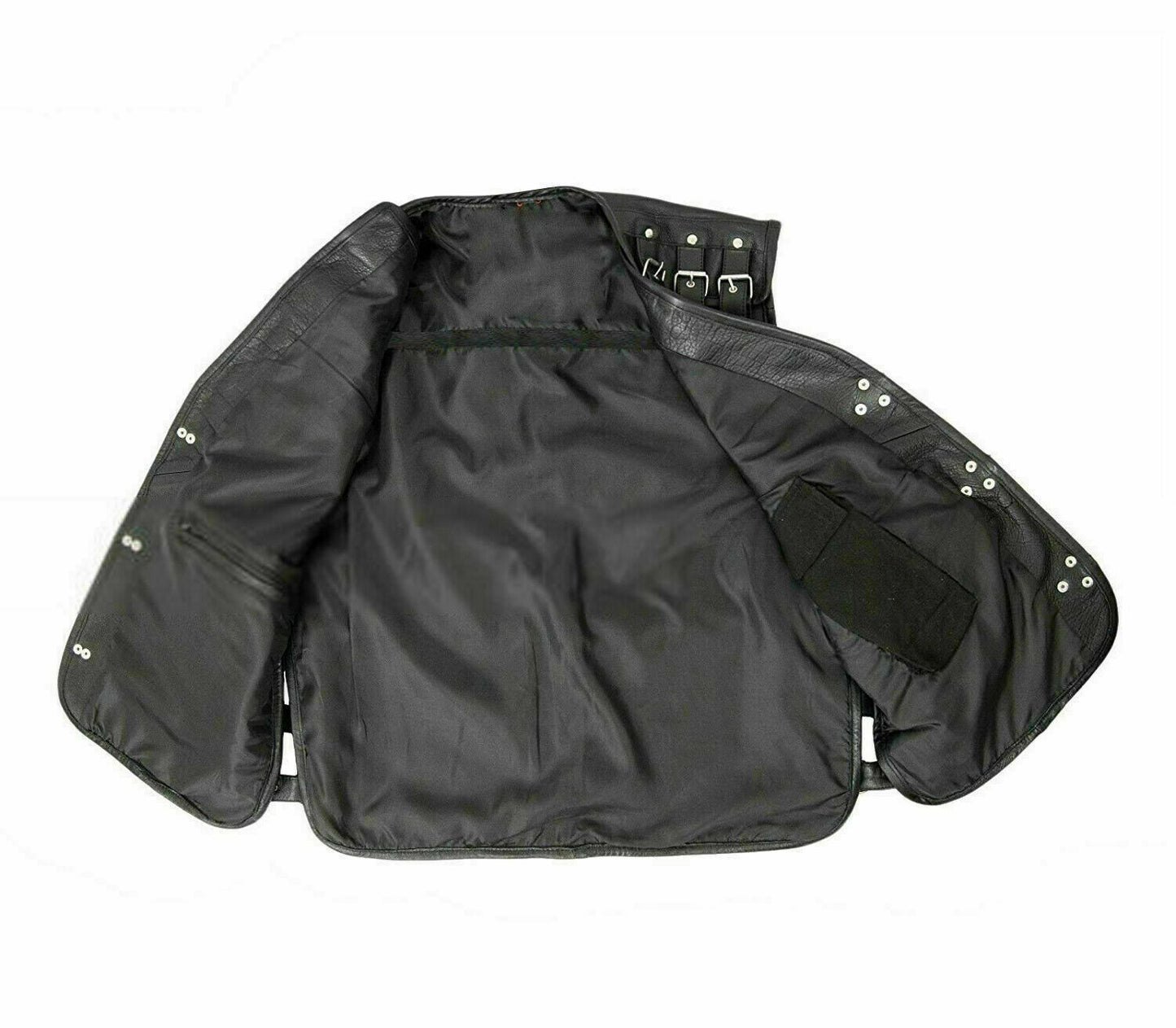 Gilet de motard en cuir véritable pour homme