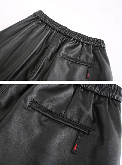 Men's Slim Fit Leather Joggers