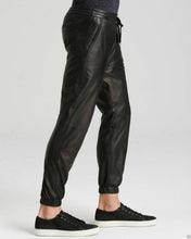 Indlæs billede til gallerivisning Men&#39;s Black Genuine Leather Track pants
