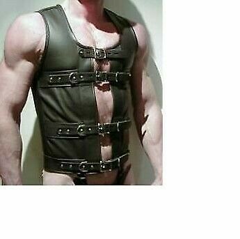Men's Genuine Leather Steampunk Corset Gay Victorian Bondage