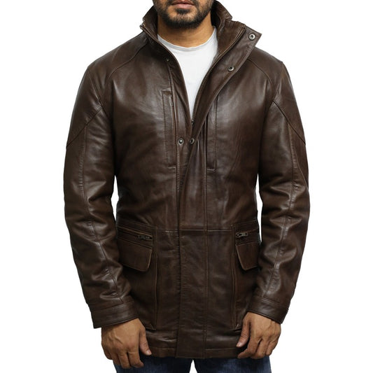 Veste en daim marron shérif pour hommes