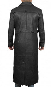 Men's Black Genuine Lambskin Full Length Coat