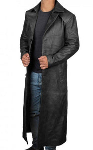 Men's Black Genuine Lambskin Full Length Coat