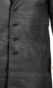 Men's Black Genuine Lambskin Full Length Coat