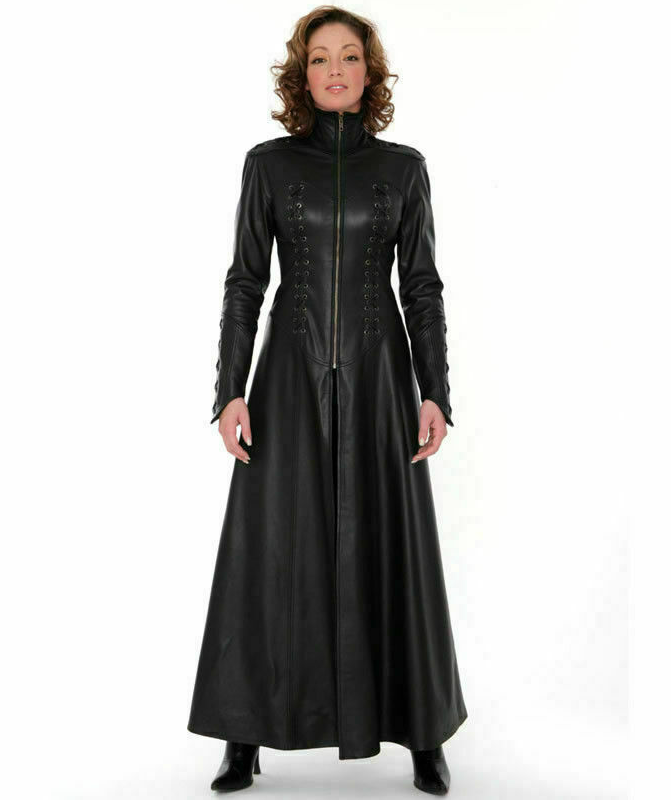 Women's Black Genuine Lambskin Trench Coat