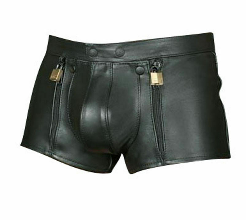 Bondage-Shorts aus echtem Leder für Herren