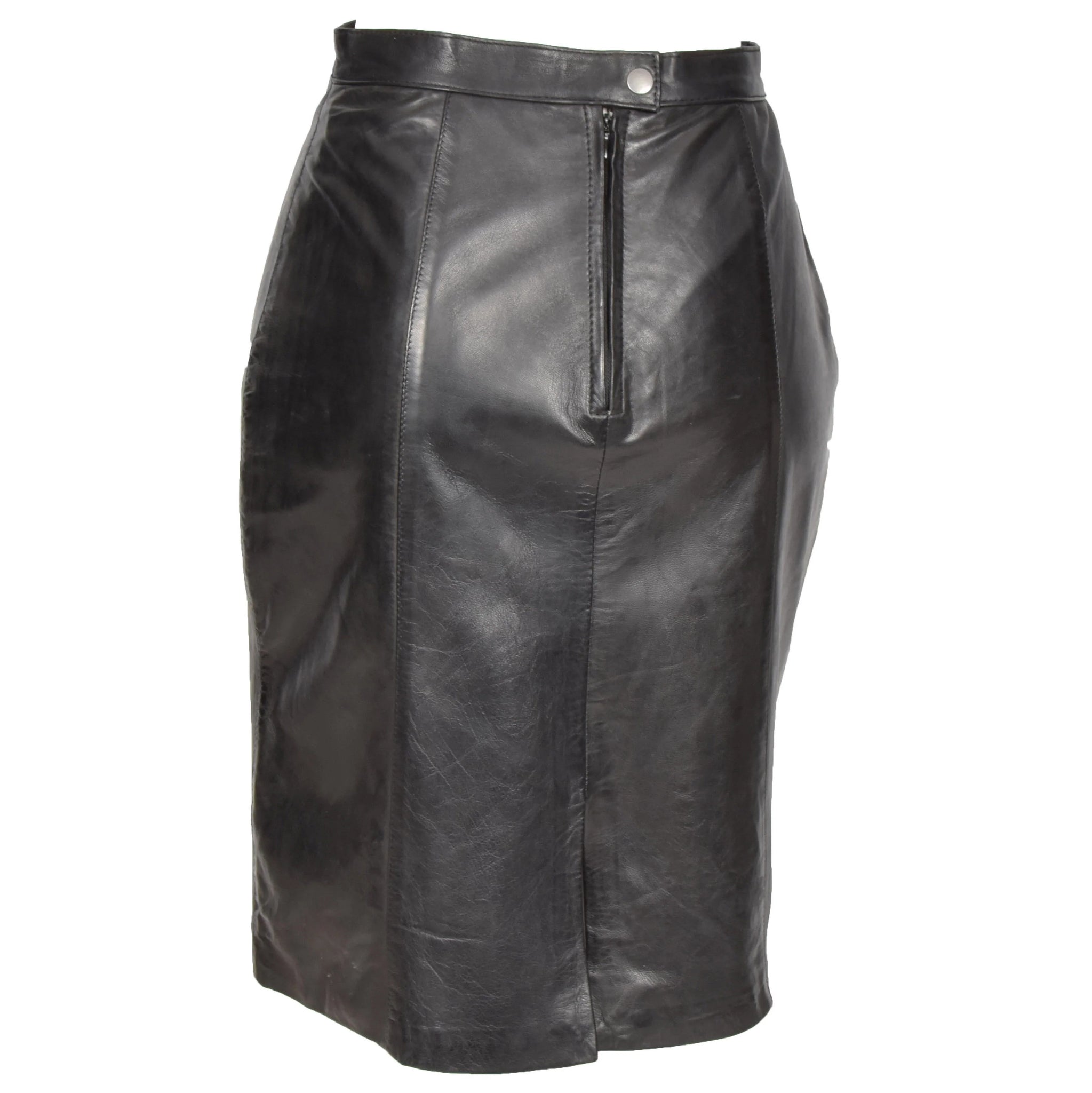 Genuine leather 2025 pencil skirt