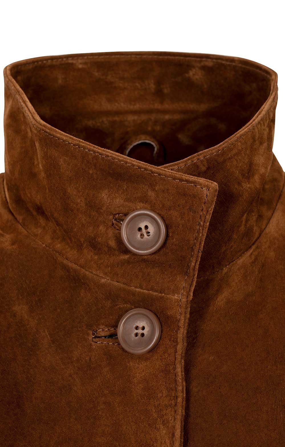 Men's Brown Suede 3/4 Length Coat Jacket