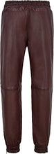 Charger l&#39;image dans la galerie, Pantalon de jogging en cuir marron pour homme
