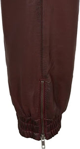 Pantalon de jogging en cuir marron pour homme