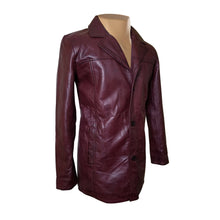 Lataa kuva Galleria-katseluun, Men&#39;s Maroon Genuine Leather Coat
