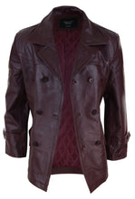 Last inn bildet i Galleri-visningsprogrammet, Maroon Double Breasted Leather Coat
