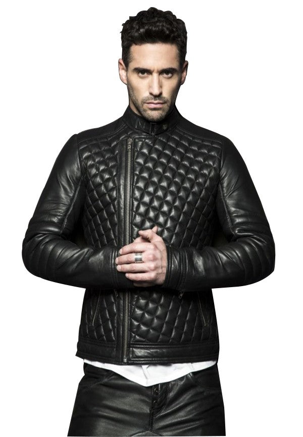Men's Black Sheep Leather Padded Jacket