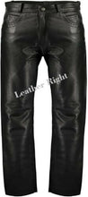 Cargar imagen en el visor de la galería, Men&#39;s Genuine Leather Straight Leg Biker trouser pants
