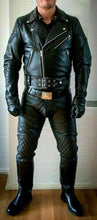 Cargar imagen en el visor de la galería, Men&#39;s Real Cowhide Soft Leather Quilted Trouser Pants
