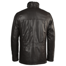 Indlæs billede til gallerivisning Men&#39;s Dark Brown Sheep Leather Jacket
