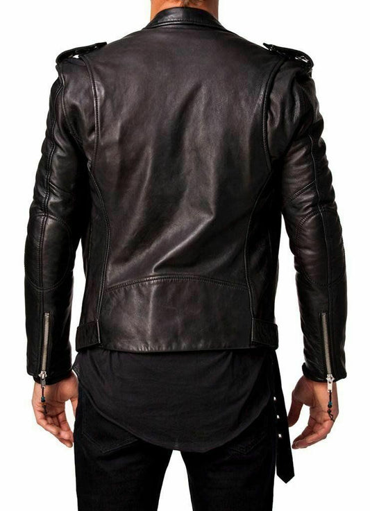 Men's Leather Biker Jacket