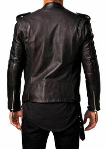 Men's Slim Fit Real Leather Biker Jacket