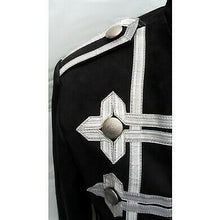 Cargar imagen en el visor de la galería, Men&#39;s Nubuck Leather Military Rock Jacket Tunic Coat Steampunk
