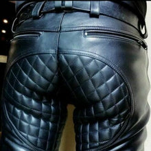 Cargar imagen en el visor de la galería, Men&#39;s Real Leather Padded Biker Trouser pants
