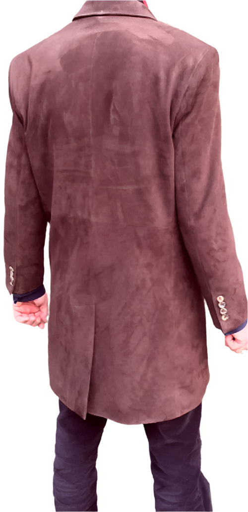 3/4-lange Manteljacke aus echtem, schwarzem Lammleder für Herren