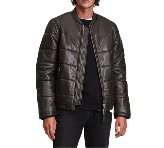 Veste matelassée en cuir