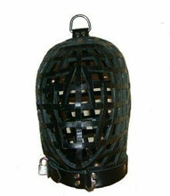 Lataa kuva Galleria-katseluun, Genuine Leather Cage Hood Bondage
