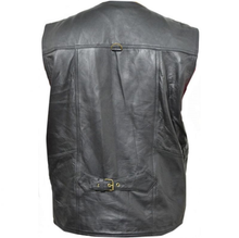 Lataa kuva Galleria-katseluun, Men&#39;s Black Genuine Leather Hunter Vest
