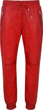Charger l&#39;image dans la galerie, Pantalon de jogging homme en cuir rouge
