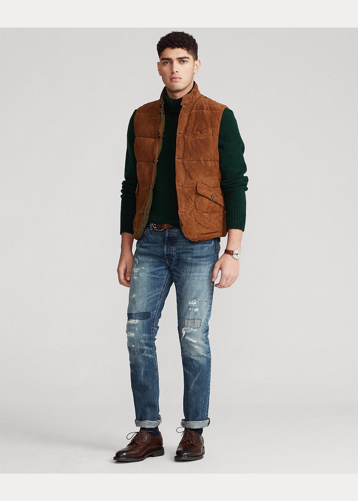 Brown Suede Gilet