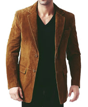 Afbeelding in Gallery-weergave laden, Men&#39;s Brown Suede Blazer Jacket
