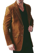 Afbeelding in Gallery-weergave laden, Men&#39;s Brown Suede Blazer Jacket
