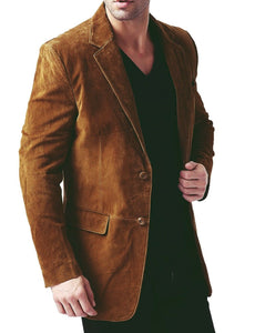 Men's Brown Suede Blazer Jacket