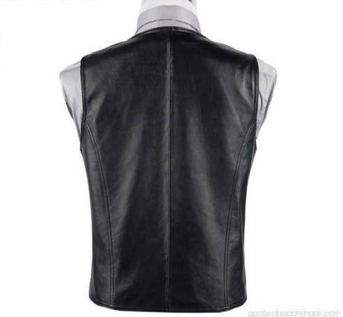 Men's Genuine Sheep Leather Waistcoat Vest