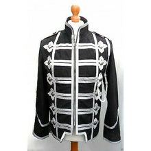 Load image into Gallery viewer, Men&#39;s Nubuck Leather Military Rock Jacket Tunic Coat Steampunk
