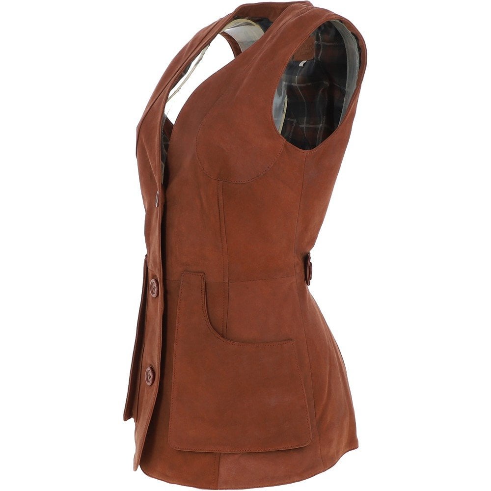 Women's Brown Nubuck Leather Vest