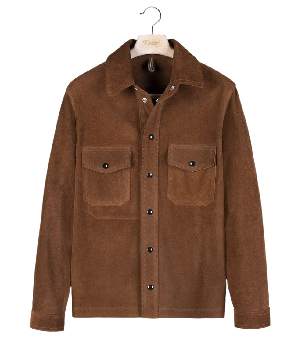Men's Dark Brown Suede Shirt